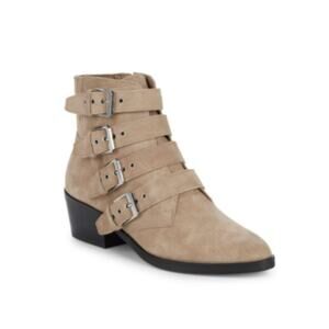 Dolce Vita Tae Taupe Suede Motorcycle Booties